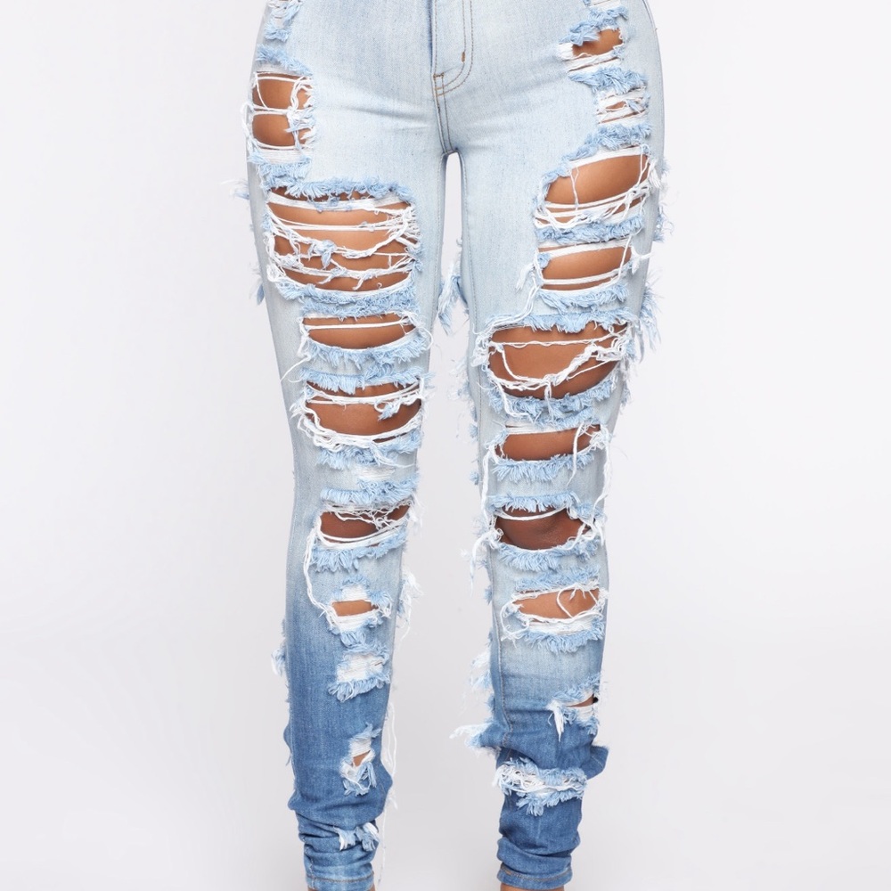 Distressed jeans